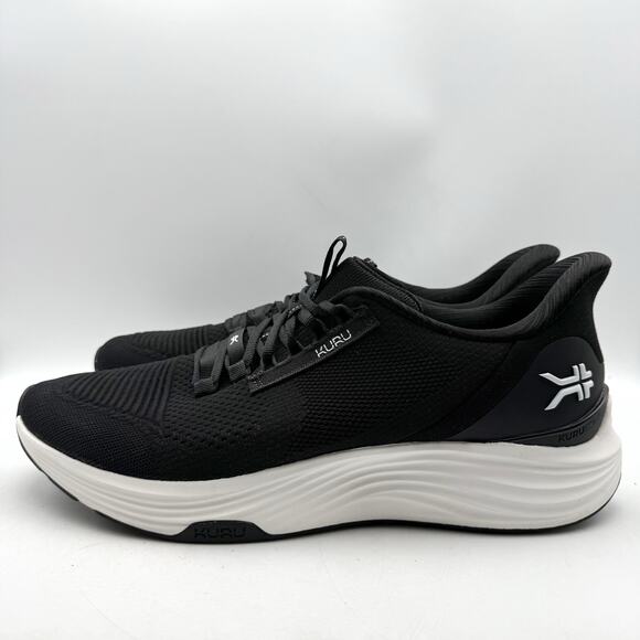 Kuru Mens Atom 2 Running Sneakers US 14 M EU 48 Black White Athletic EUC main image 9